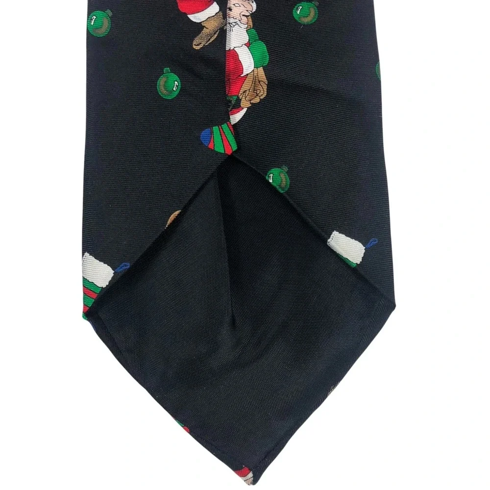 Holidays JC Penney Silk Tie Santa Claus Presents‎ Stocking Ornament  VTG USA